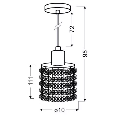 Art deco závěsné osvětlení ROYAL - 1xG9, 40W, chromované / čiré