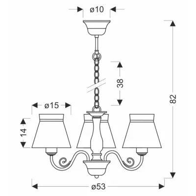 Provence závěsné osvětlení ROZANO - 3xE27, 40W, bílé / různobarevné