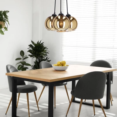 Závěsné moderní osvětlení RUBEAM 1 - 3xE27, 60W, černé / zlaté