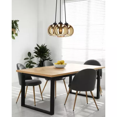 Závěsné moderní osvětlení RUBEAM 1 - 3xE27, 60W, černé / zlaté