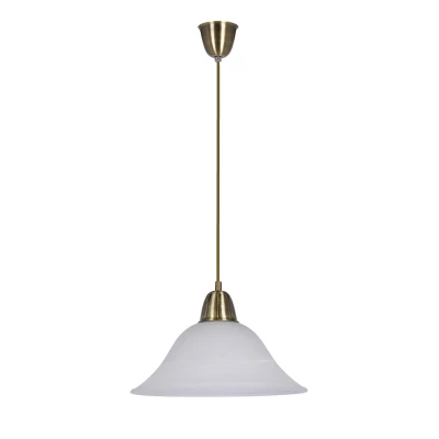 Závěsný lustr RUBI - 1xE27, 60W, patina / bílý