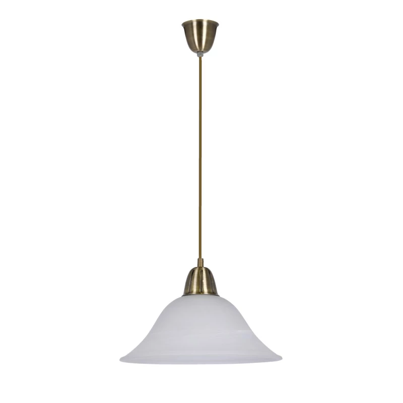 Závěsný lustr RUBI - 1xE27, 60W, patina / bílý