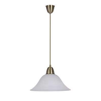 Závěsný lustr RUBI - 1xE27, 60W, patina / bílý