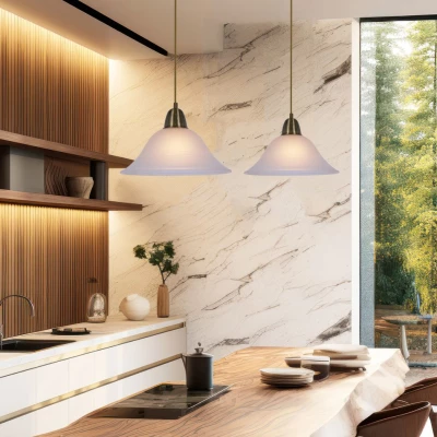 Závěsný lustr RUBI - 1xE27, 60W, patina / bílý