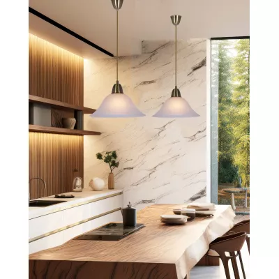 Závěsný lustr RUBI - 1xE27, 60W, patina / bílý