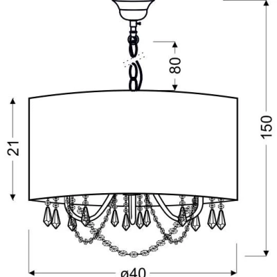 Moderní závěsné osvětlení RUTI - 3xE14, 40W, chromované / béžové