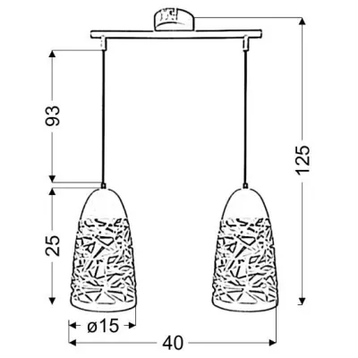 Moderní závěsné osvětlení SABRIN - 2xE27, 60W, bílé