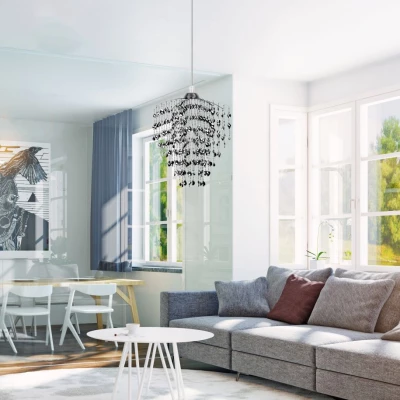 Závěsné osvětlení SARDI - 1xE27, 60W, chromované