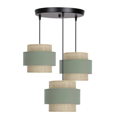 Skandinávské závěsné svítidlo SASSO - 3xE27, 60W, černé / béžové / mátové