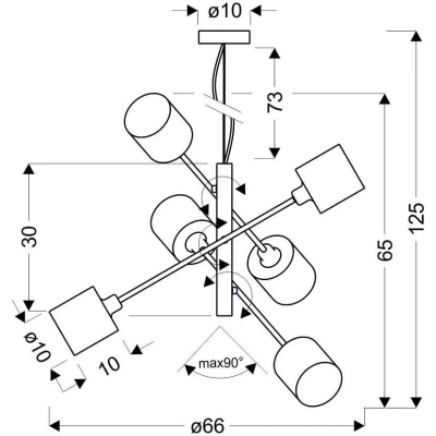 Moderní závěsné osvětlení SAX - 6xE14, 40W, stříbrné