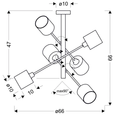 Moderní závěsné svítidlo SAX - 6xE14, 40W, stříbrné