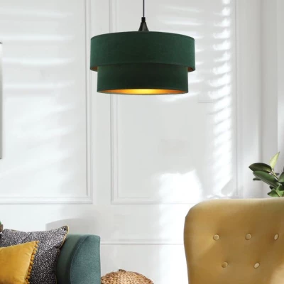 Moderní závěsné osvětlení SCOPELLO - 1xE27, 60W, černé / zelené / zlaté