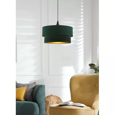 Moderní závěsné osvětlení SCOPELLO - 1xE27, 60W, černé / zelené / zlaté