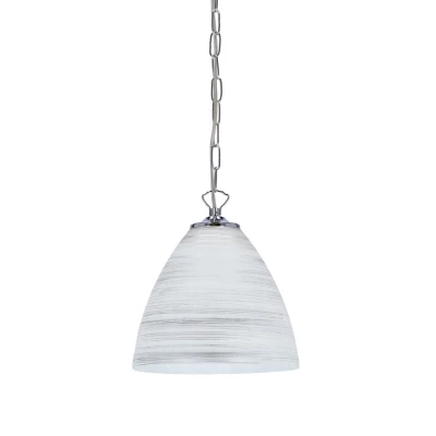 Závěsné moderní osvětlení SCORDIA - 1xE27, 60W, bílé / stříbrné