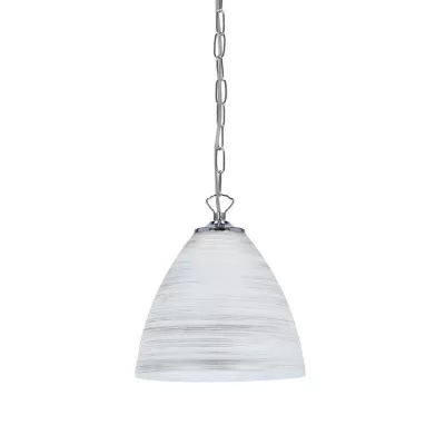 Závěsné moderní osvětlení SCORDIA - 1xE27, 60W, bílé / stříbrné