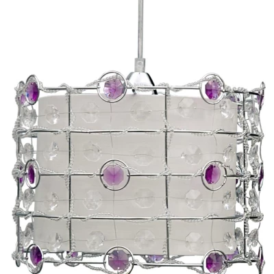 Moderní závěsné osvětlení SENECA - 1xE27, 40W, fialové