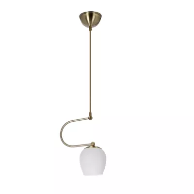 Rustikální závěsné svítidlo SERANO - 1xE27, 60W, patina / bílé