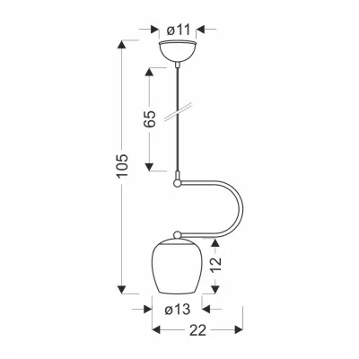 Rustikální závěsné svítidlo SERANO - 1xE27, 60W, patina / krémové