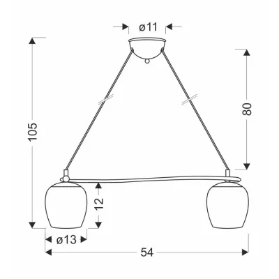 Rustikální závěsné světlo nad jídelní stůl SERANO - 2xE27, 60W, patina / krémové