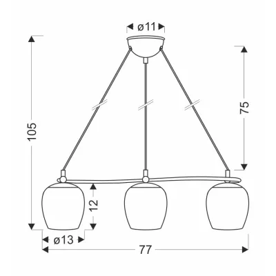 Rustikální závěsné světlo nad jídelní stůl SERANO - 3xE27, 60W, patina / bílé