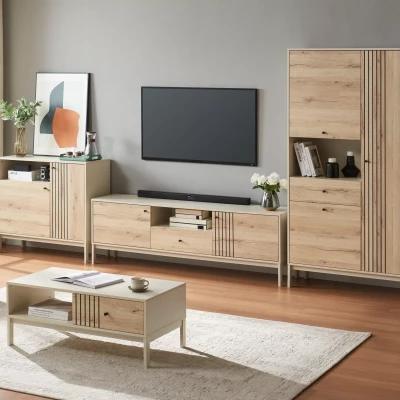 Televizní stolek DRAGAN - dub / krémový