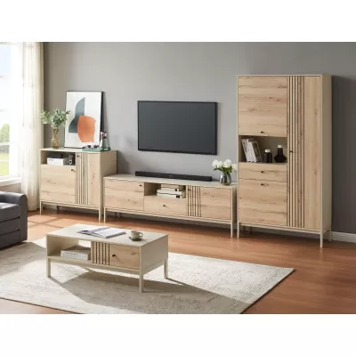 Televizní stolek DRAGAN - dub / krémový