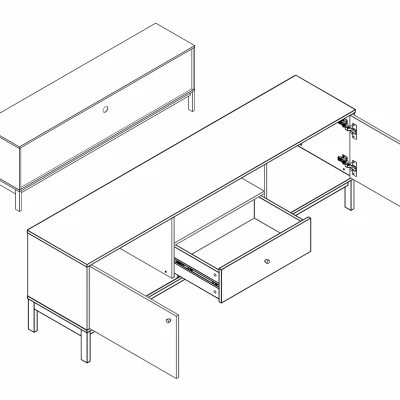 Televizní stolek DRAGAN - dub / krémový