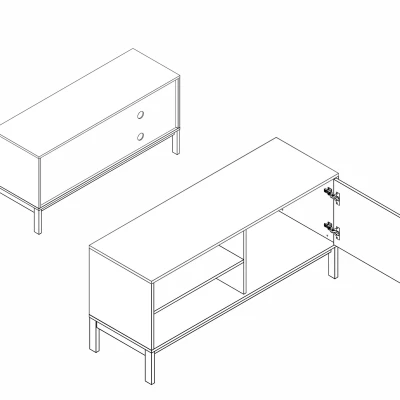 TV stolek DRAGAN - dub / krémový