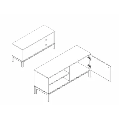 TV stolek DRAGAN - dub / krémový