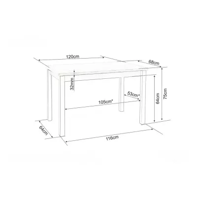 Jídelní stůl ANTHONY - bílý