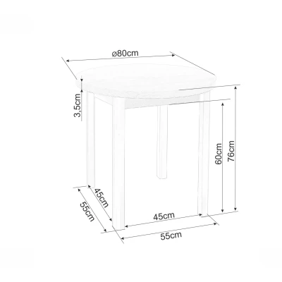 Kulatý jídelní stůl ANTHONY - dub artisan / černý