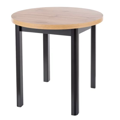 Kulatý jídelní stůl ANTHONY - dub artisan / černý