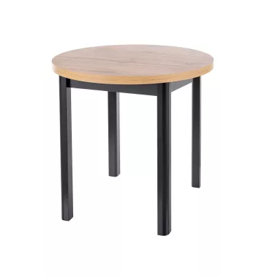 Kulatý jídelní stůl ANTHONY - dub artisan / černý