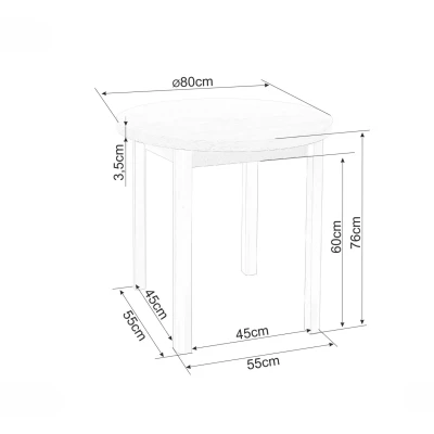 Kulatý jídelní stůl ANTHONY - dub lancelot / bílý