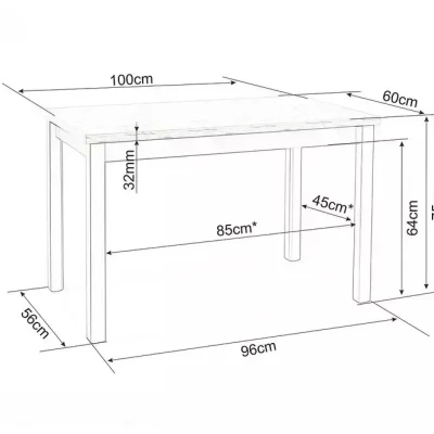 Malý jídelní stůl ANTHONY - kašmír / dub cremona