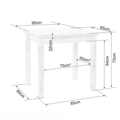 Kuchyňský stůl ANTHONY - kašmír / dub cremona