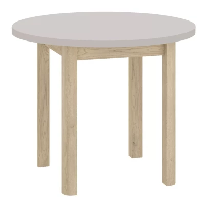 Kulatý jídelní stůl ANTHONY - kašmír / dub cremona