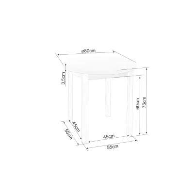 Kulatý jídelní stůl ANTHONY - kašmír / dub cremona