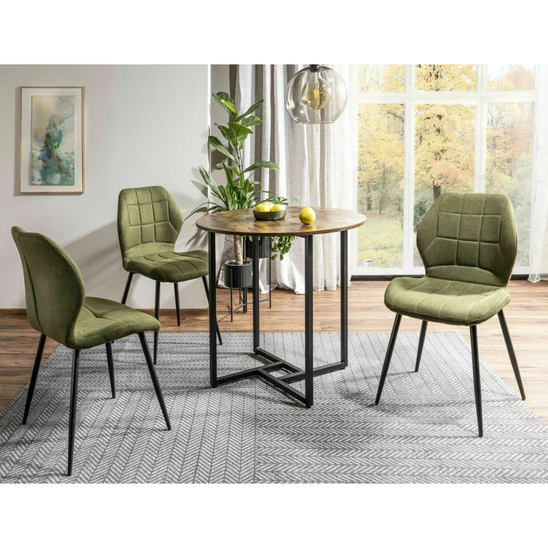 Malý kulatý jídelní stůl PALMIRO - hnědý / černý