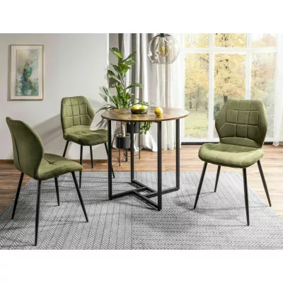 Malý kulatý jídelní stůl PALMIRO - hnědý / černý