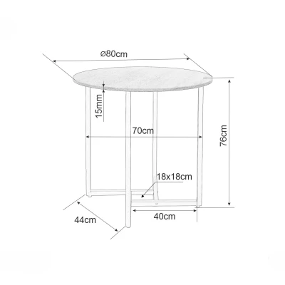 Malý kulatý jídelní stůl PALMIRO - hnědý / černý