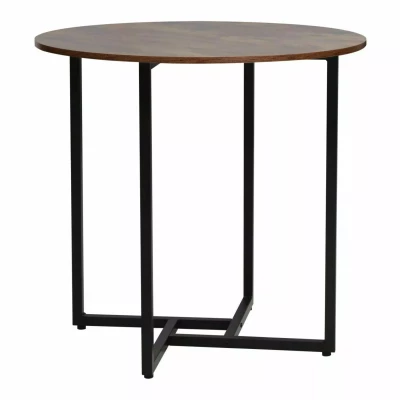 Malý kulatý jídelní stůl PALMIRO - hnědý / černý