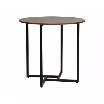 Malý kulatý jídelní stůl PALMIRO - hnědý / černý