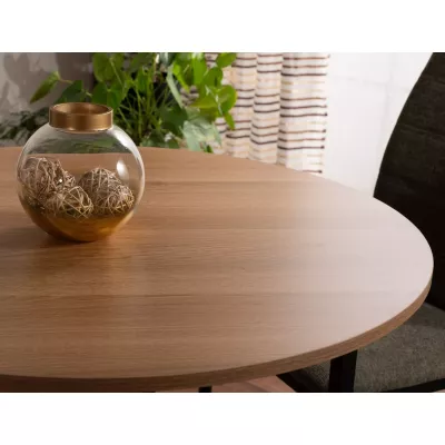 Malý kulatý jídelní stůl PALMIRO - dub / černý