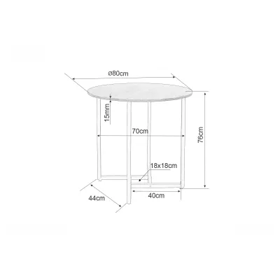 Malý kulatý jídelní stůl PALMIRO - dub / černý