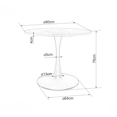 Malý kulatý jídelní stůl EDIN - ořech / černý