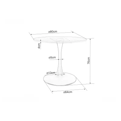 Malý kulatý jídelní stůl EDIN - ořech / černý