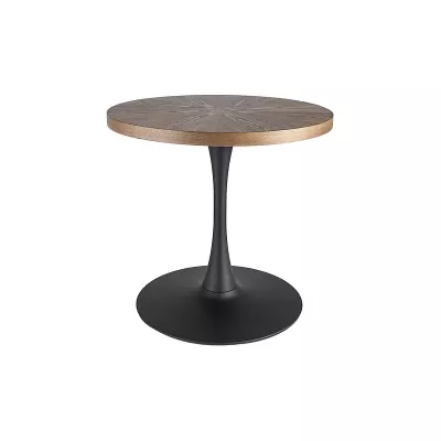 Malý kulatý jídelní stůl EDIN - ořech / černý