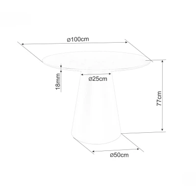 Malý kulatý jídelní stůl ARLO - dub / kašmír