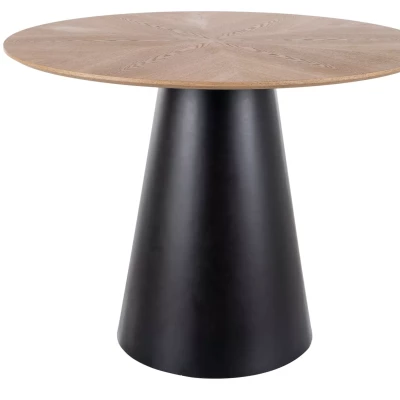 Malý kulatý jídelní stůl ARLO - dub / černý